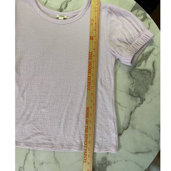 3/$27 Women's Ana Textured Top, Short  Cap Sleeves,  Lilac, size Small - Picture 9 of 9